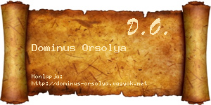 Dominus Orsolya névjegykártya